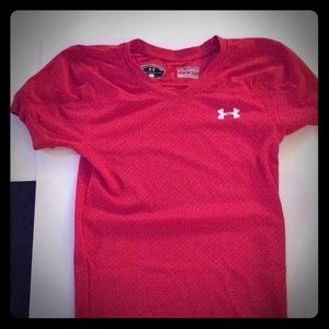 UnderArmour red football jersey youth M